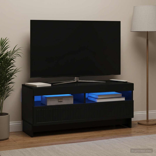 LED TV Cabinet EDE 100 x 35 x 43 cm Black Engineered Wood