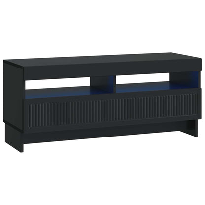 LED TV Cabinet Black Engineered Wood