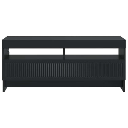 LED TV Cabinet Black Engineered Wood