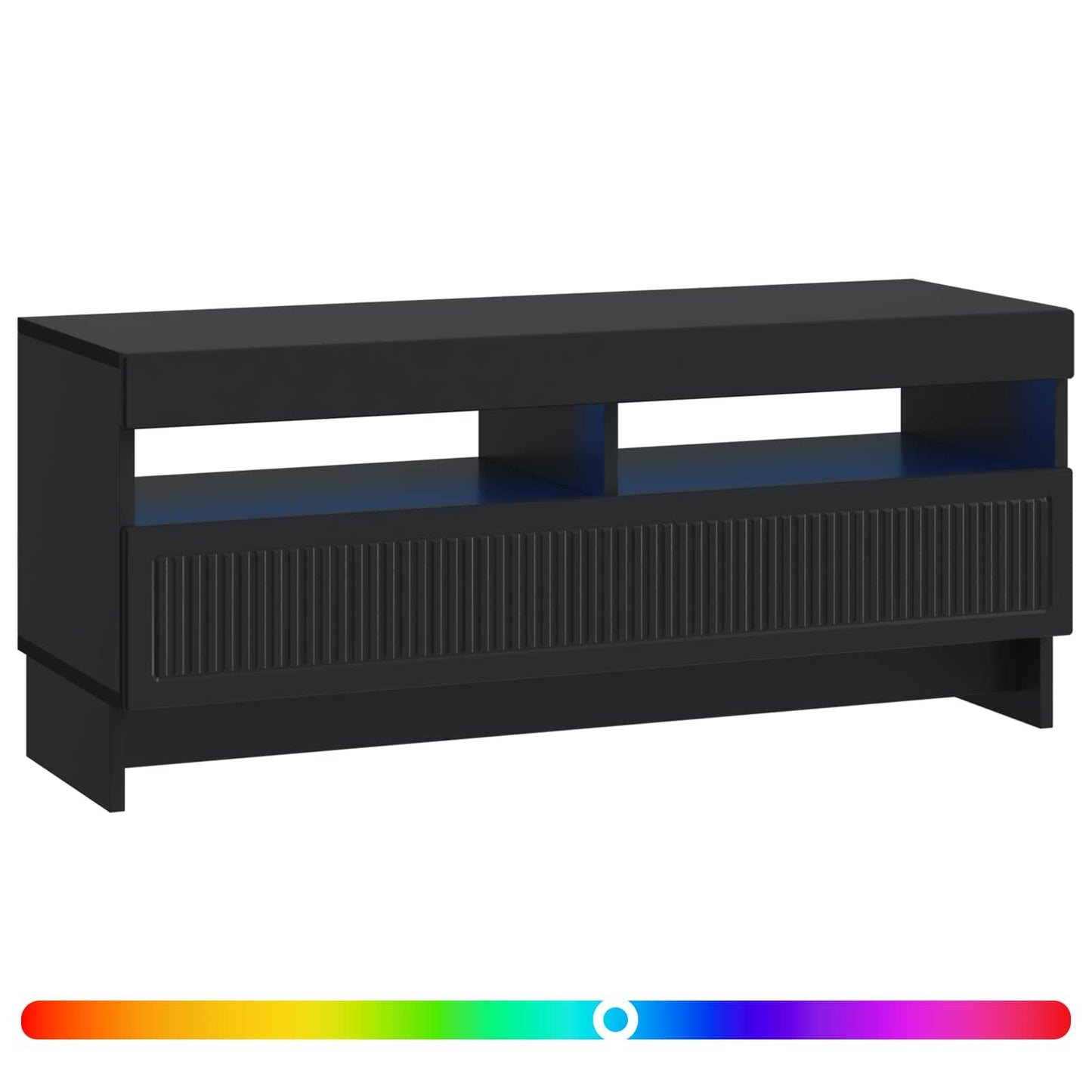LED TV Cabinet Black Engineered Wood