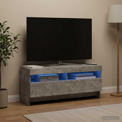 LED TV Cabinet Concrete Grey Engineered Wood