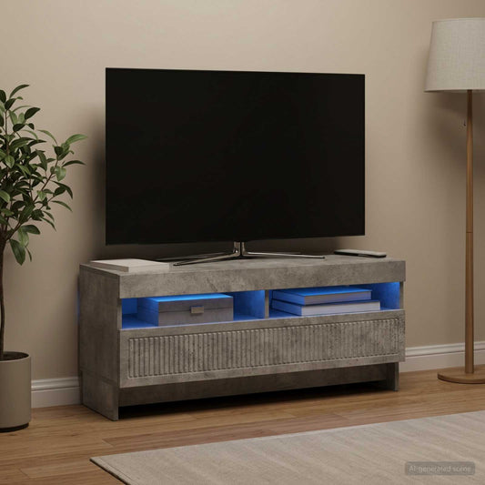 LED TV Cabinet EDE 100 x 35 x 43 cm Concrete Grey