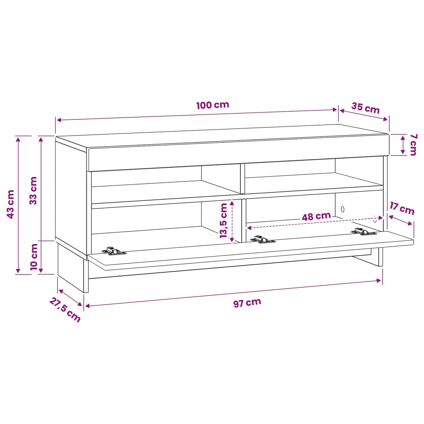 LED TV Cabinet Concrete Grey Engineered Wood