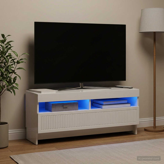 LED TV Cabinet EDE 100 x 35 x 43 cm High Gloss White