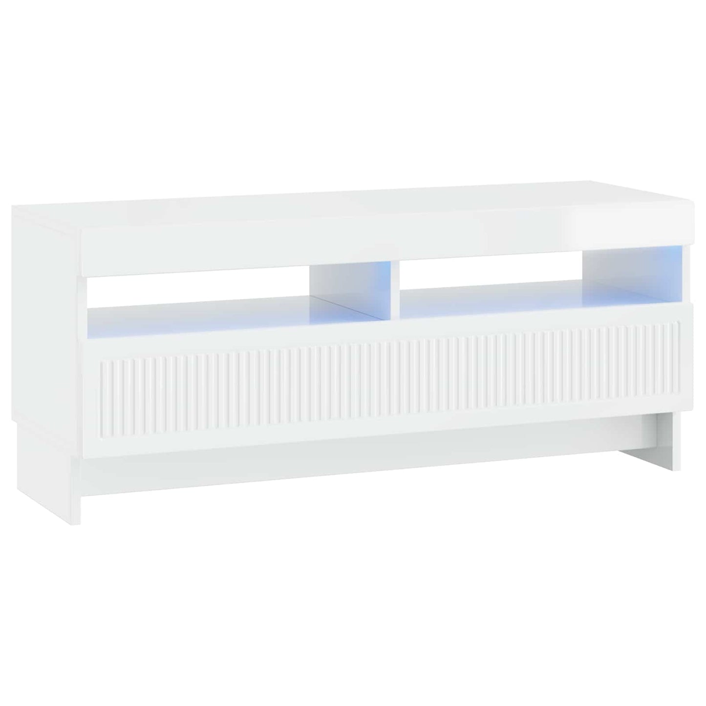 LED TV Cabinet High Gloss White Engineered Wood