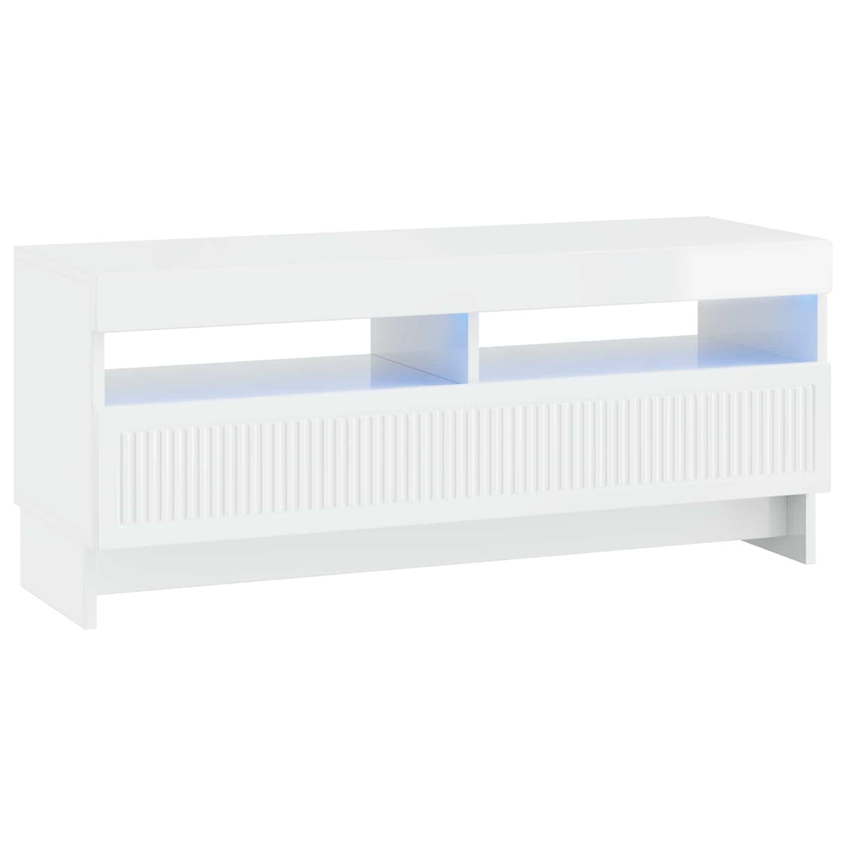 LED TV Cabinet High Gloss White Engineered Wood