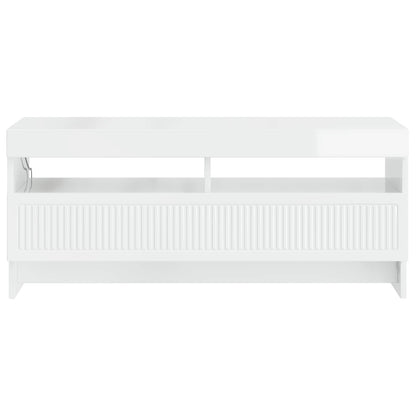 LED TV Cabinet High Gloss White Engineered Wood