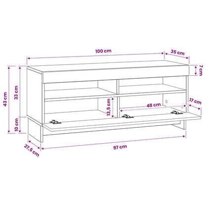 LED TV Cabinet High Gloss White Engineered Wood