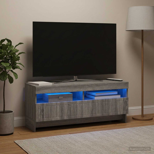 LED TV Cabinet EDE 100 x 35 x 43 cm Grey Sonoma Engineered Wood