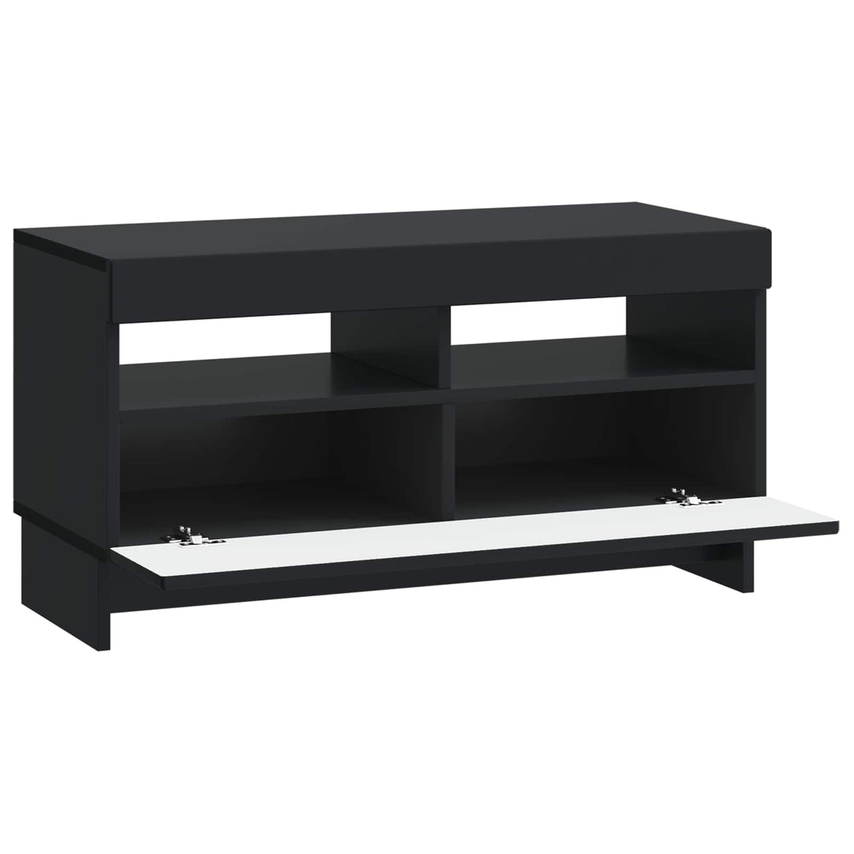 LED TV Cabinet Black Engineered Wood
