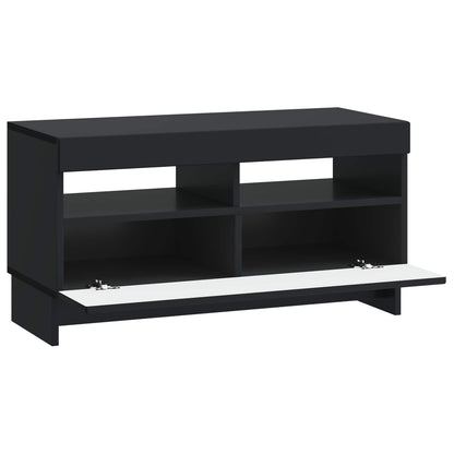LED TV Cabinet Black Engineered Wood