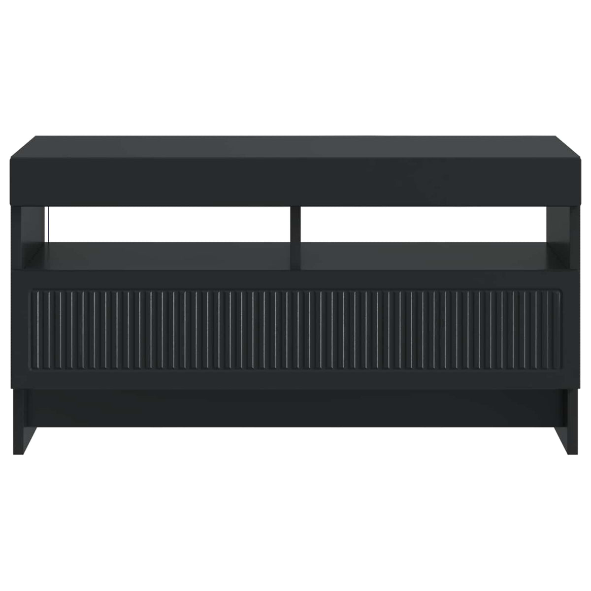 LED TV Cabinet Black Engineered Wood
