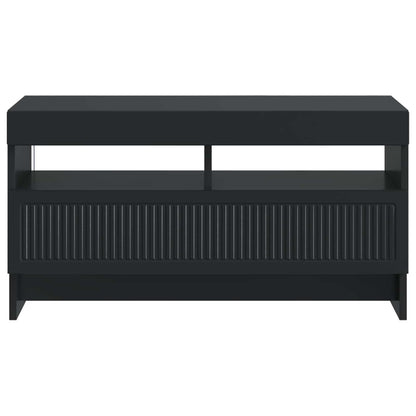 LED TV Cabinet Black Engineered Wood