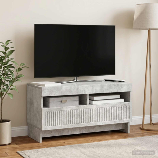 LED TV Cabinet ALKMAAR 81 x 35 x 43 cm Concrete Grey