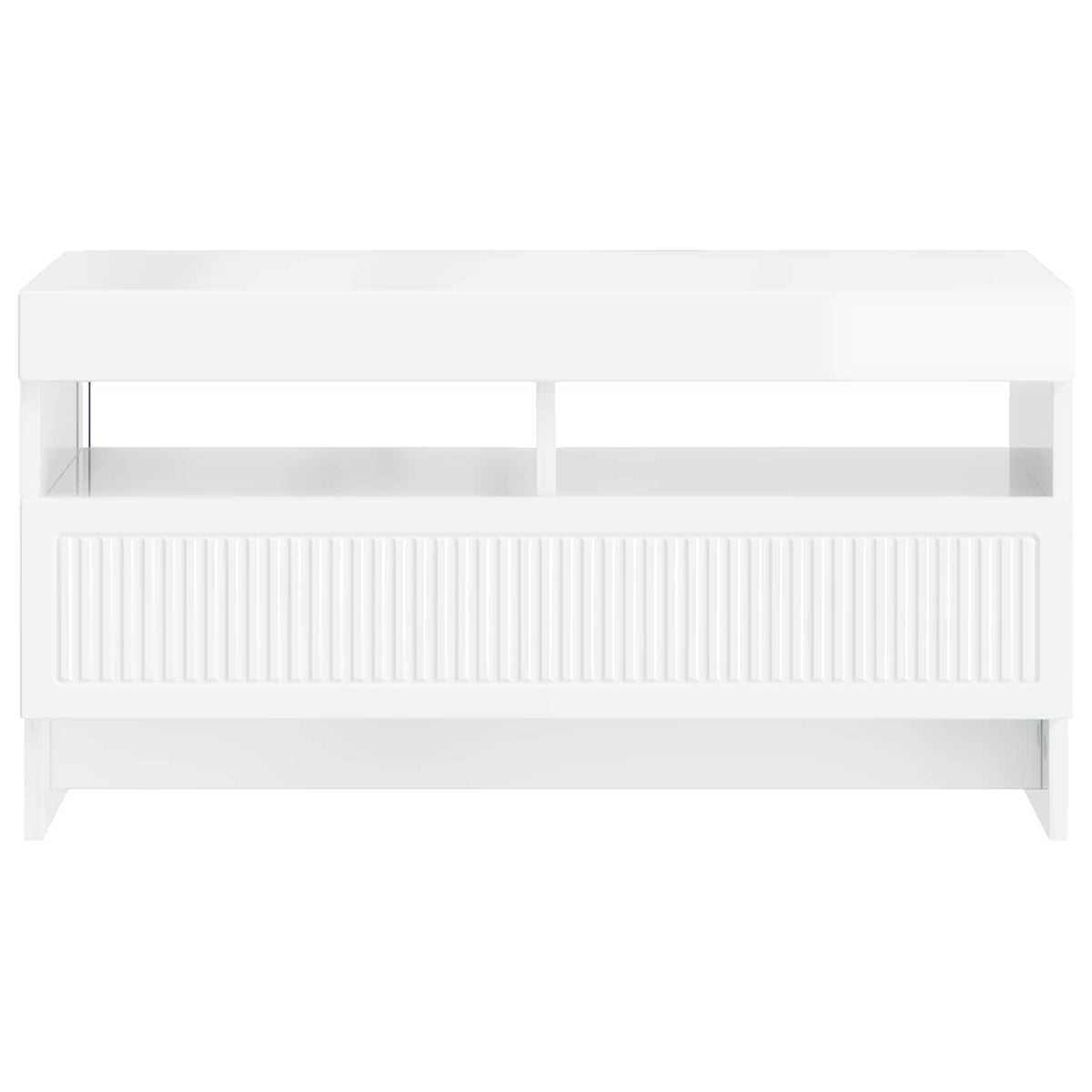LED TV Cabinet High Gloss White Engineered Wood