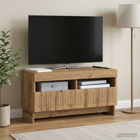 LED TV Cabinet ALKMAAR 81 x 35 x 43 cm Artisan Oak