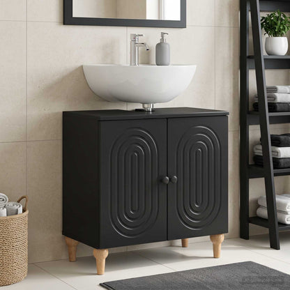 Bathroom Sink Cabinet ALKMAAR Black 59.5 x 31.5x 59 cm