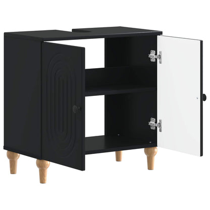 Bathroom Sink Cabinet ALKMAAR Black 59.5 x 31.5x 59 cm
