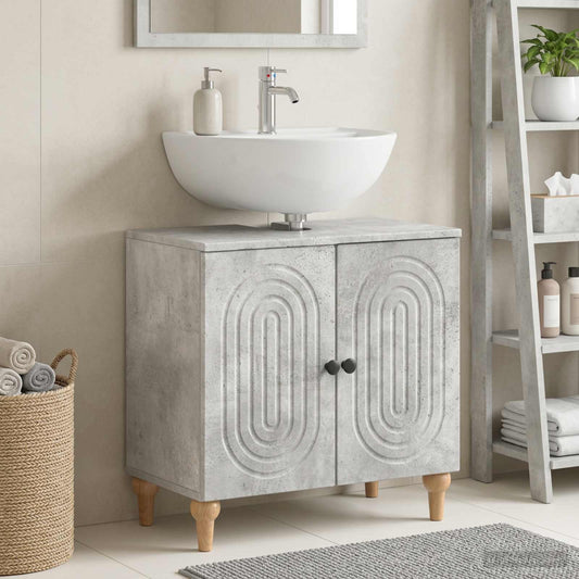 Bathroom Sink Cabinet ALKMAAR Concrete Grey 59.5 x 31.5x 59 cm