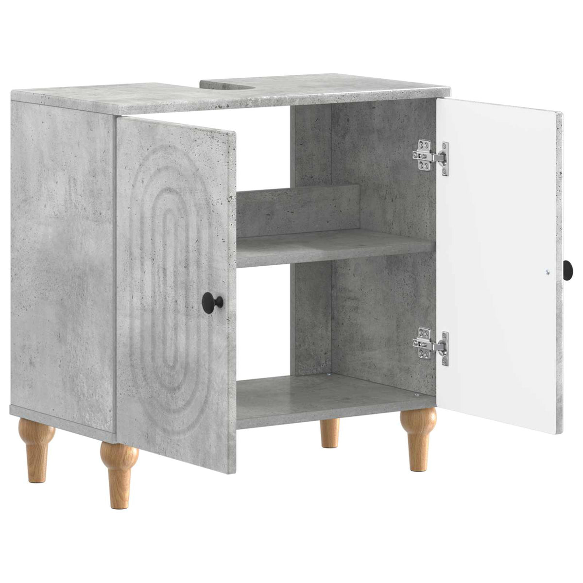 Bathroom Sink Cabinet ALKMAAR Concrete Grey 59.5 x 31.5x 59 cm