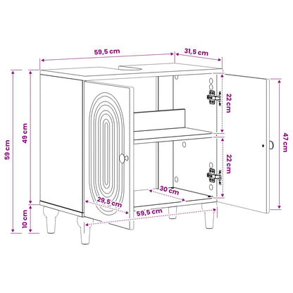Bathroom Sink Cabinet ALKMAAR Concrete Grey 59.5 x 31.5x 59 cm