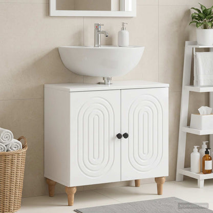 Bathroom Sink Cabinet ALKMAAR High Gloss White
