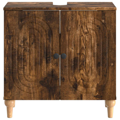 Bathroom Sink Cabinet ALKMAAR Smoked Oak 59.5 x 31.5x 59 cm
