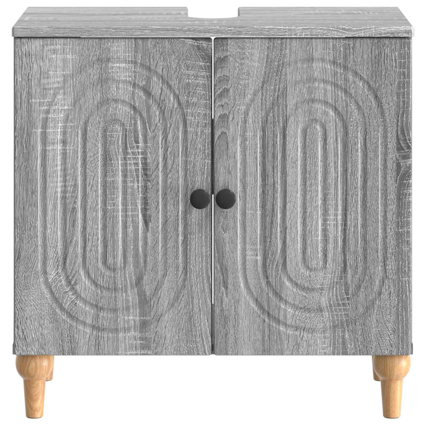 Bathroom Sink Cabinet ALKMAAR Grey Sonoma 59.5 x 31.5x 59 cm