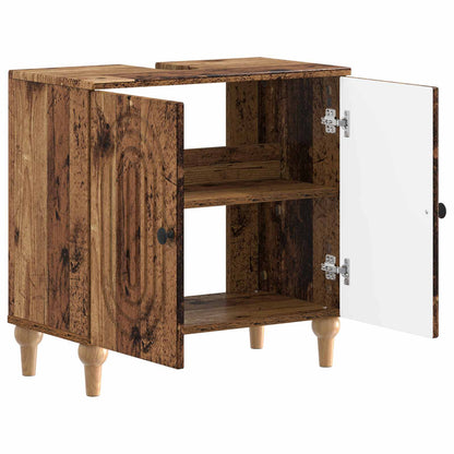 Bathroom Sink Cabinet ALKMAAR Old Wood 59.5 x 31.5x 59 cm