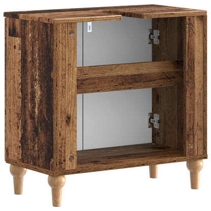 Bathroom Sink Cabinet ALKMAAR Old Wood 59.5 x 31.5x 59 cm