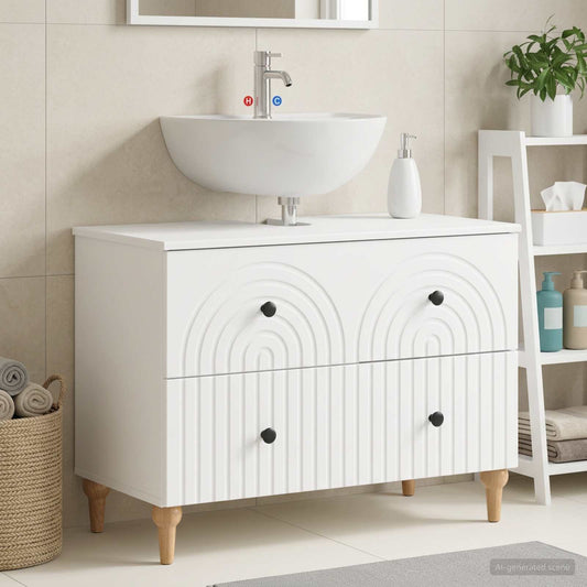Bathroom Sink Cabinet ALKMAAR White 82 x 41x 59 cm