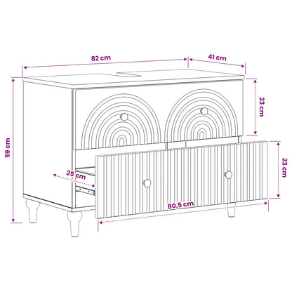 Bathroom Sink Cabinet ALKMAAR White 82 x 41x 59 cm