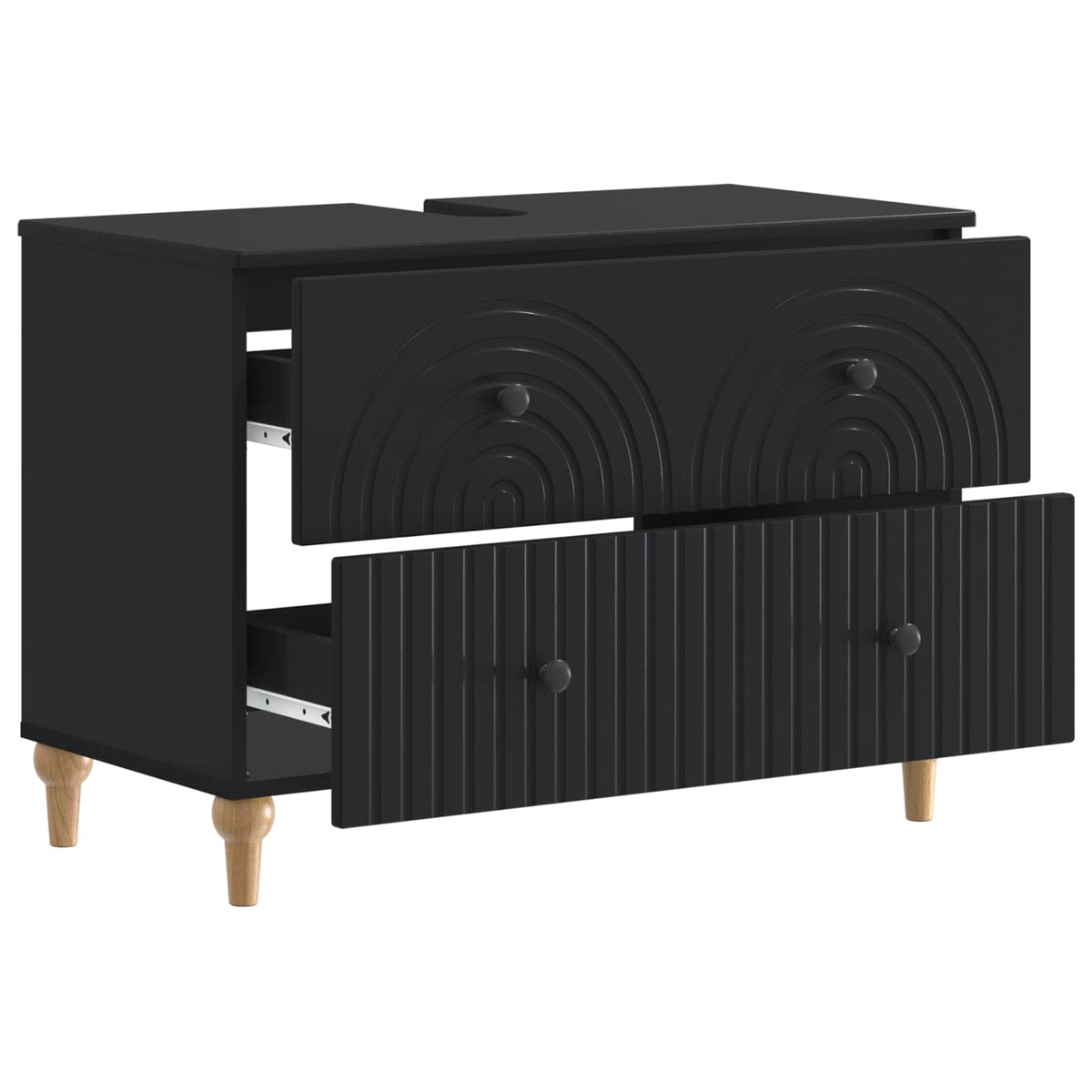 Bathroom Sink Cabinet ALKMAAR Black 82 x 41x 59 cm