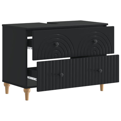 Bathroom Sink Cabinet ALKMAAR Black 82 x 41x 59 cm