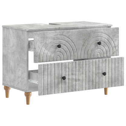 Bathroom Sink Cabinet ALKMAAR Concrete Grey 82 x 41x 59 cm