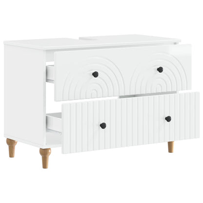 Bathroom Sink Cabinet ALKMAAR High Gloss White 82 x 41x 59 cm