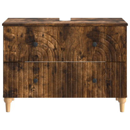 Bathroom Sink Cabinet ALKMAAR Smoked Oak 82 x 41x 59 cm
