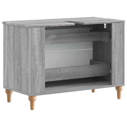 Bathroom Sink Cabinet ALKMAAR Grey Sonoma 82 x 41x 59 cm