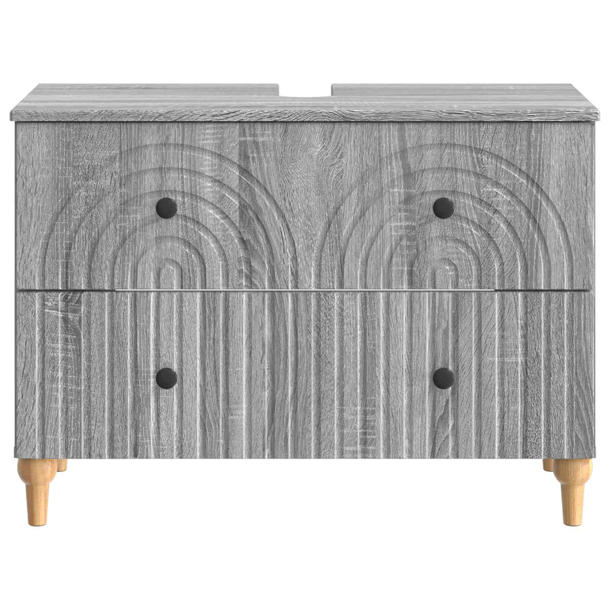 Bathroom Sink Cabinet ALKMAAR Grey Sonoma 82 x 41x 59 cm