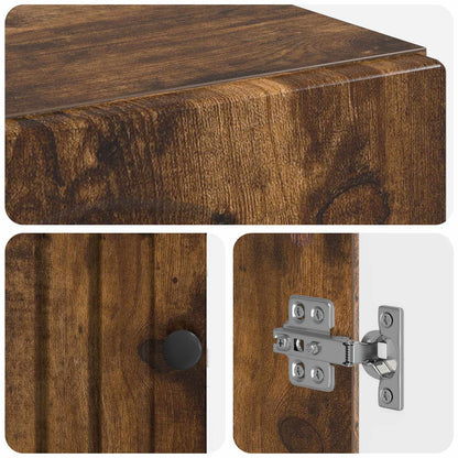 Bathroom Wall Cabinet ALKMAAR Smoked Oak 30 x 31 x 59 cm