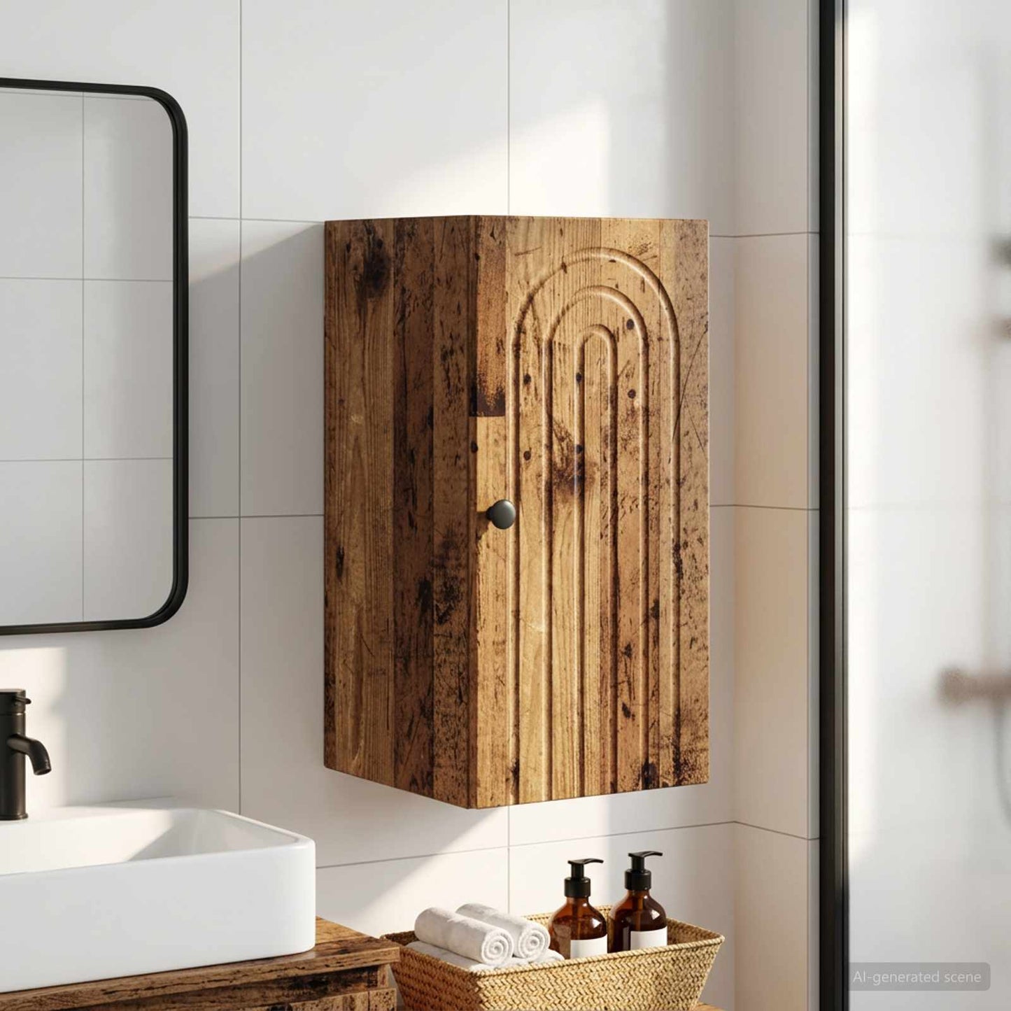 Bathroom Wall Cabinet ALKMAAR Old Wood 30 x 31 x 59 cm