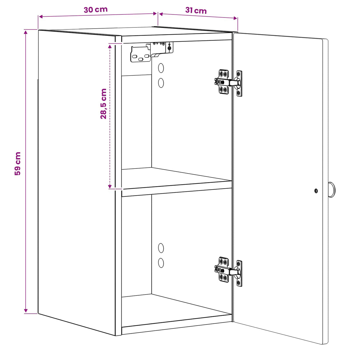 Bathroom Wall Cabinet ALKMAAR Artisan Oak 30 x 31 x 59 cm