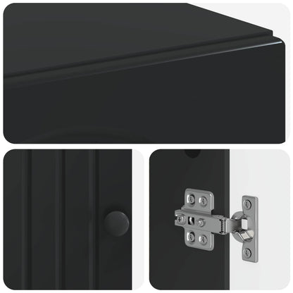 Bathroom Cabinet with Open Shelf ALKMAAR Black 30 x 31 x 190 cm