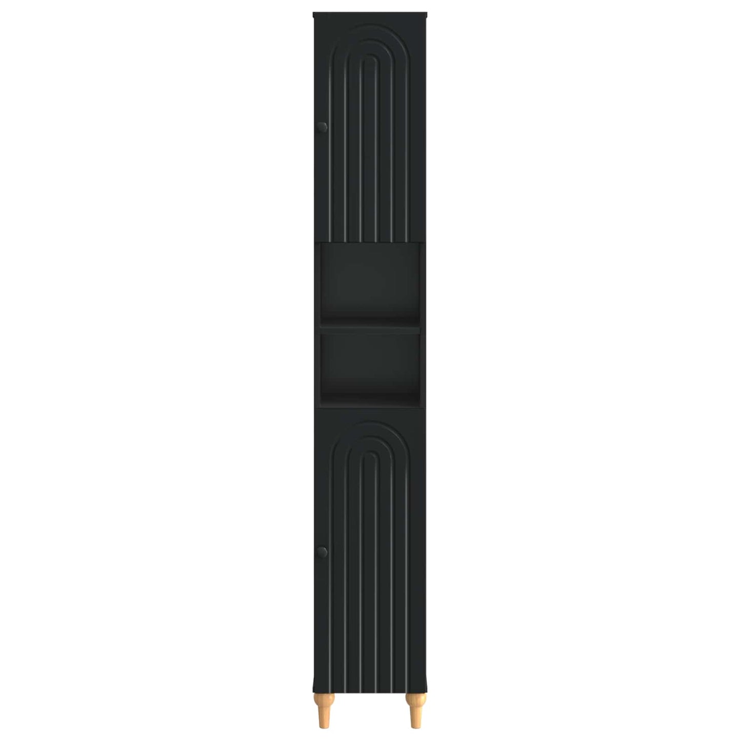 Bathroom Cabinet with Open Shelf ALKMAAR Black 30 x 31 x 190 cm