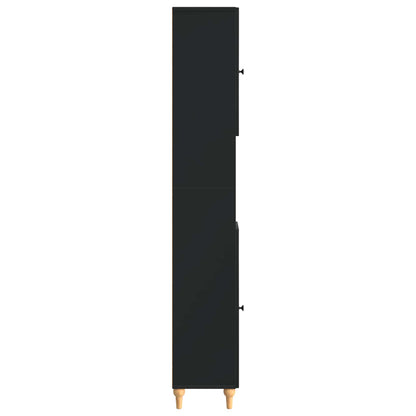 Bathroom Cabinet with Open Shelf ALKMAAR Black 30 x 31 x 190 cm
