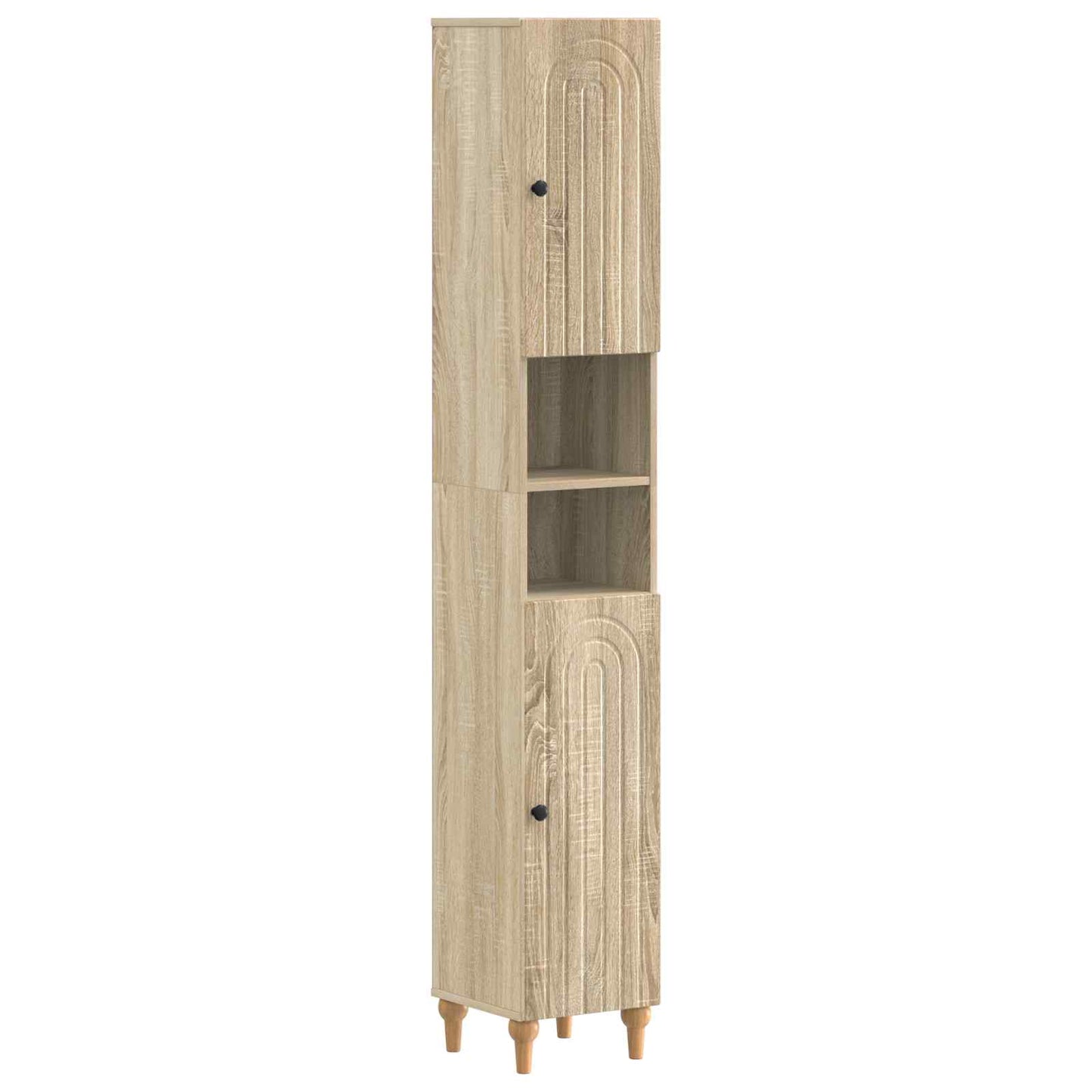 Bathroom Cabinet with Open Shelf ALKMAAR Sonoma Oak