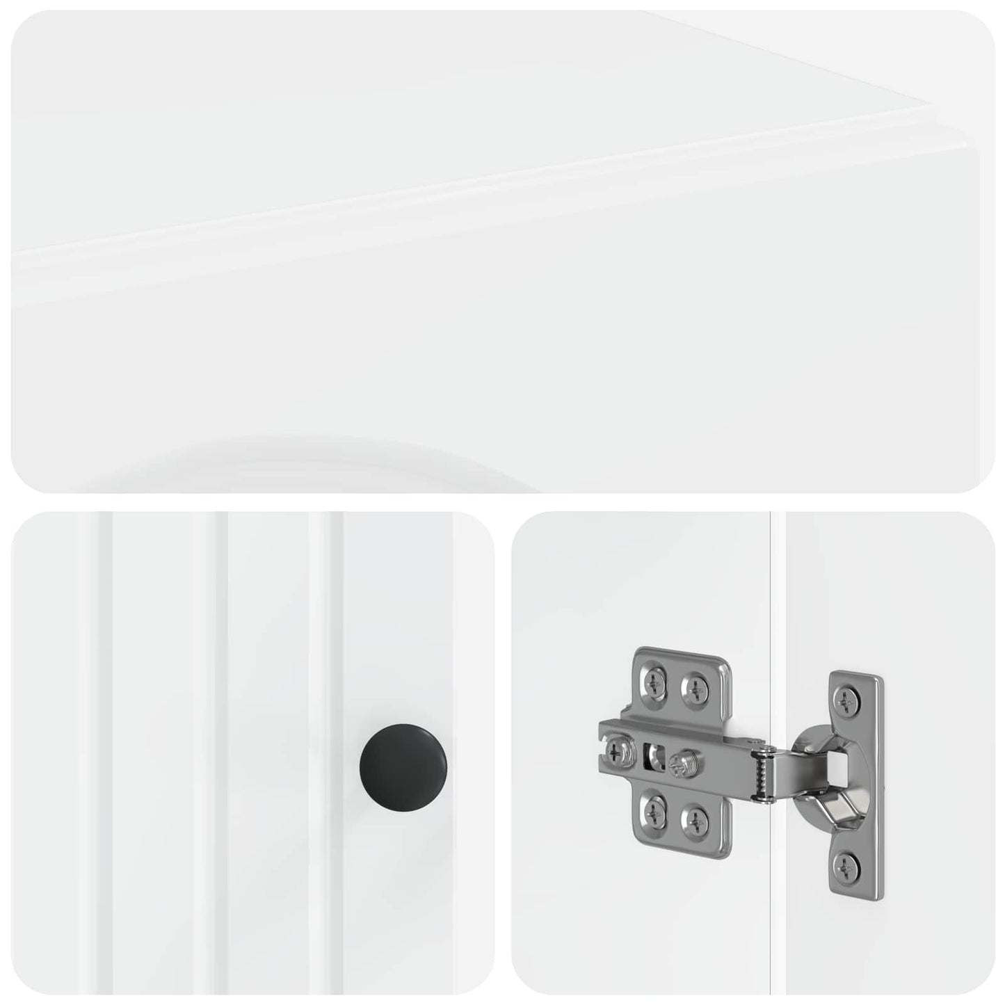 Bathroom Cabinet with Open Shelf ALKMAAR High Gloss White