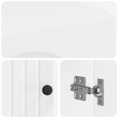 Bathroom Cabinet with Open Shelf ALKMAAR High Gloss White