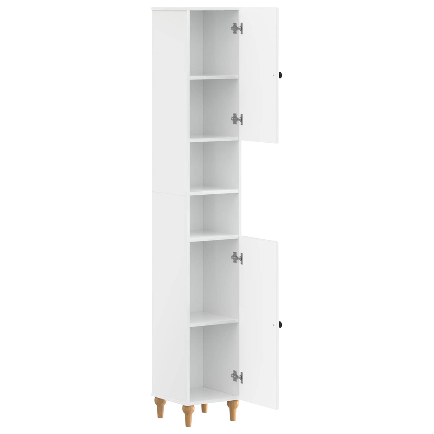 Bathroom Cabinet with Open Shelf ALKMAAR High Gloss White