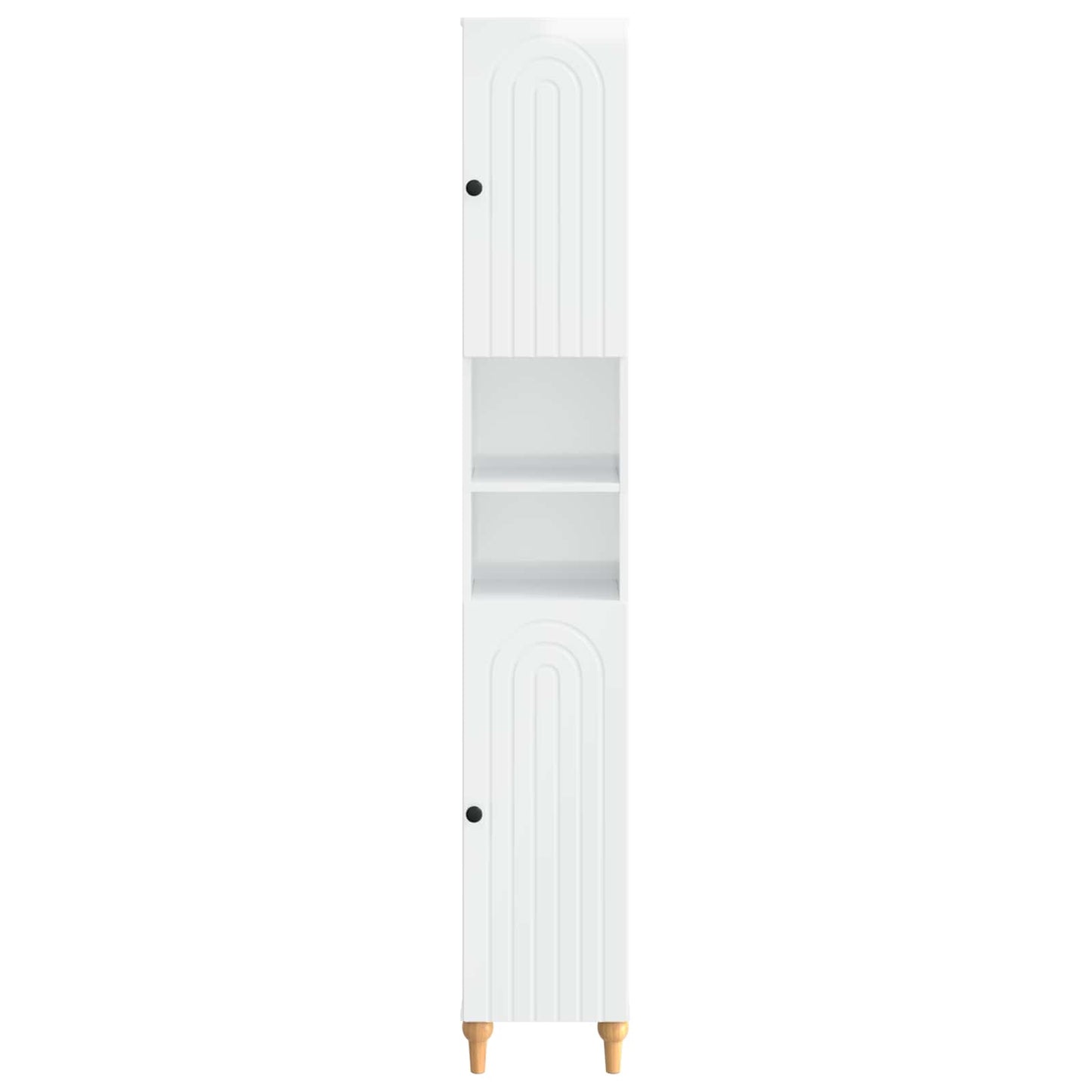 Bathroom Cabinet with Open Shelf ALKMAAR High Gloss White